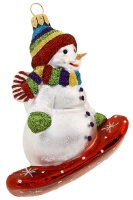 Schneemann Snowboard bunter Schal