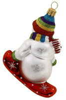 Schneemann Snowboard bunter Schal