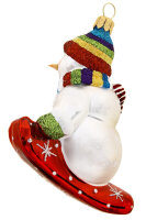 Schneemann Snowboard bunter Schal