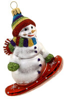Schneemann Snowboard bunter Schal