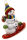 Schneemann Snowboard bunter Schal