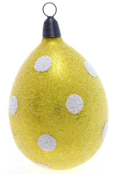 Osterschmuck-Osterdeko Ei gelb/weiß