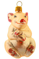 Christbaumfigur in Form eines Glücksschweins
