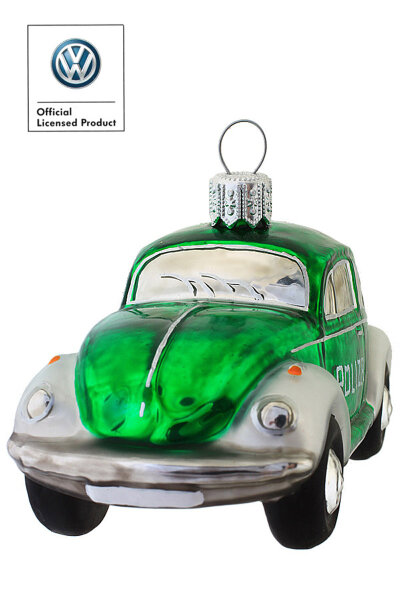 Der grüne VW Käfer als Polizeiwagen-Christbaumschmuck ist ein offiziell lizenziertes...