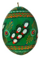 Osterei aus Holz grün handbemalt/ sotiert