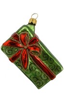 Geschenk grün mit roter Schleife