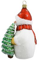 Schneemann mit Tannenbaum