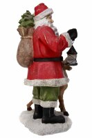 Weihnachtsmann mit Reh und Laterne