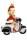 Ms. Santa auf Motorroller schwarz-weiß
