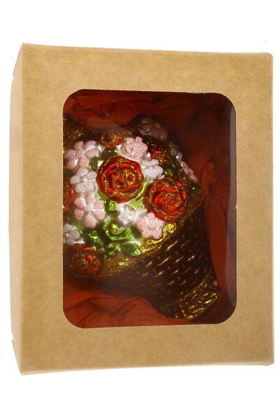 Blumenkorb in Geschenkverpackung