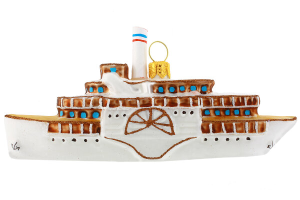Das Dampfschiff Freya ein 1905 gebauter stählerner Seitenraddampfer mit hohen belassenen ...