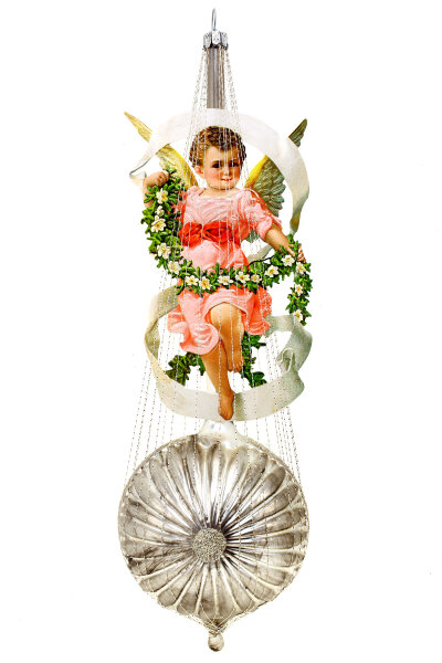 Nostalgische Blütenkugel mit Engelmotiven für einen Hauch vergangener Zeiten