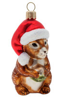 Eichhörnchen mit Weihnachtsmütze