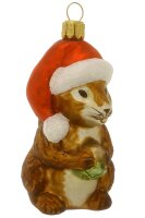 Eichhörnchen mit Weihnachtsmütze